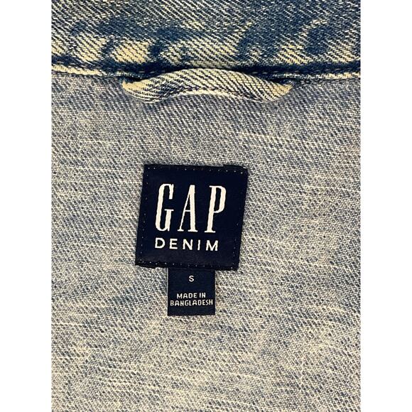 GAP Light Blue Denim Womens Y2K Jacket Size Small Pre-owned - Picture 3 of 9